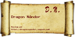 Dragon Nándor névjegykártya